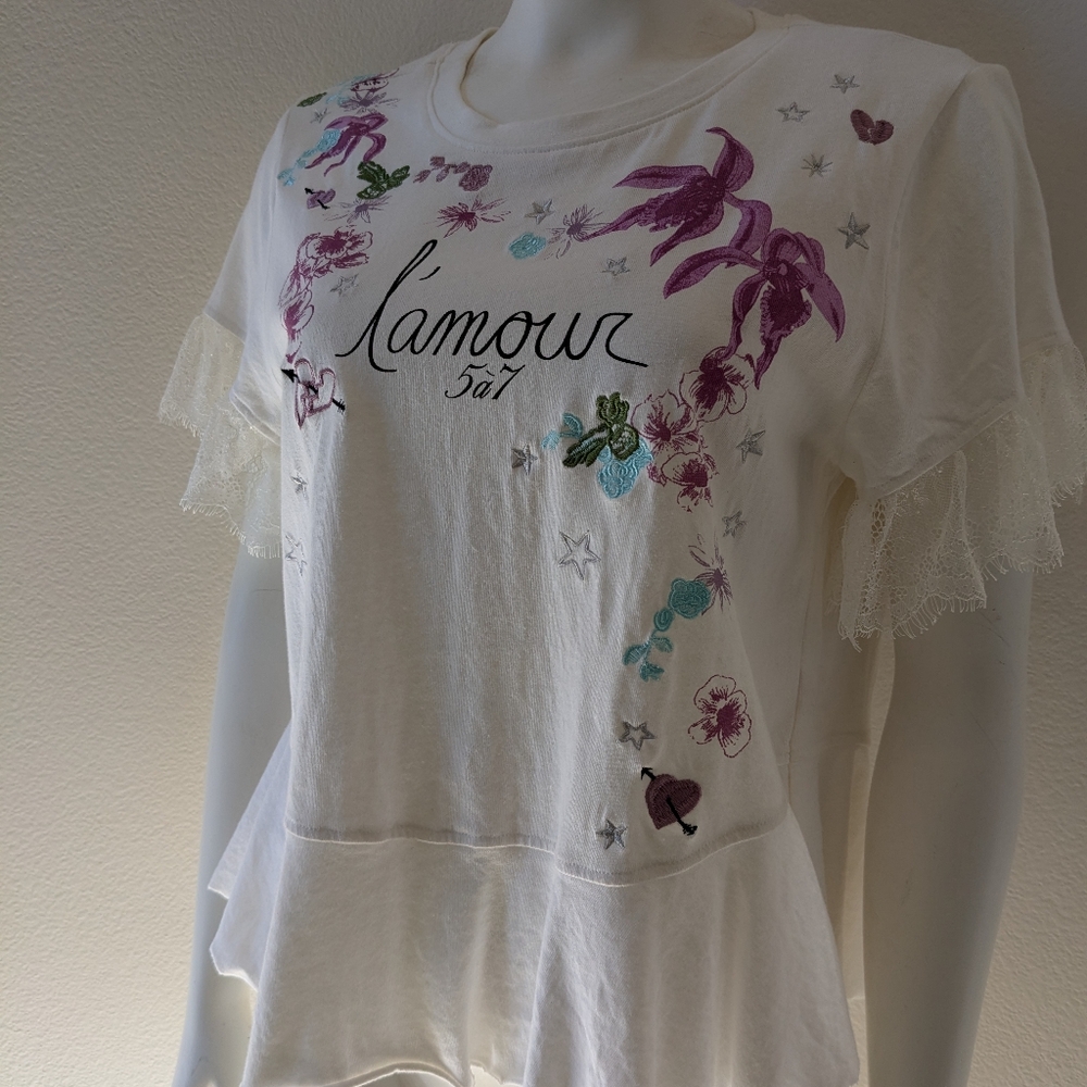 Cinq à Sept White Short Sleeve Tee